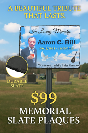 Memorial Slate Plaque by The Jazy Co